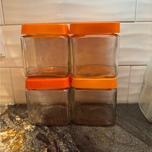 Vintage VACHON 1978 glass jars set‎ of 4